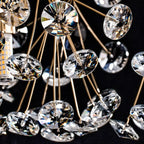 Lustre rond en cristal de luxe au design géométrique