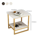 Table d'appoint glamour en marbre noir avec rangement pour salon