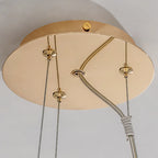 Lustre rond en cristal de luxe au design géométrique