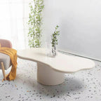 Table basse ovale crème moderne de style minimaliste