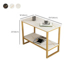 Table d'appoint glamour en marbre noir avec rangement pour salon