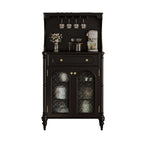vaisselier avec comptoir en bois noir et rangements
