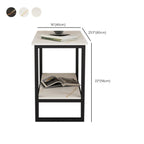 Table d'appoint glamour en marbre noir avec rangement pour salon