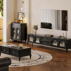 vaisselier avec comptoir en bois noir et rangements