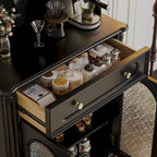 vaisselier avec comptoir en bois noir et rangements