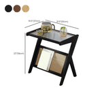 Table d'appoint avec plateau en verre et porte-revues pour salon