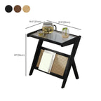 Table d'appoint avec plateau en verre et porte-revues pour salon