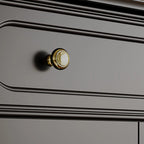 vaisselier avec comptoir en bois noir et rangements