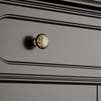 vaisselier avec comptoir en bois noir et rangements