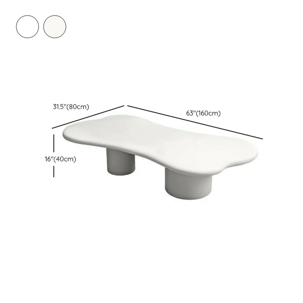 Table basse ovale crème moderne de style minimaliste