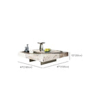 Table basse carrée blanche moderne et élégante avec piètement argenté