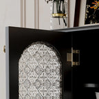 vaisselier avec comptoir en bois noir et rangements