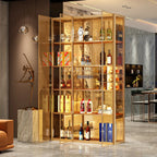 Vitrine de luxe à plusieurs niveaux en verre beige avec éclairage