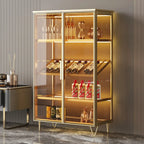 Vitrine de luxe à plusieurs niveaux en verre beige avec éclairage