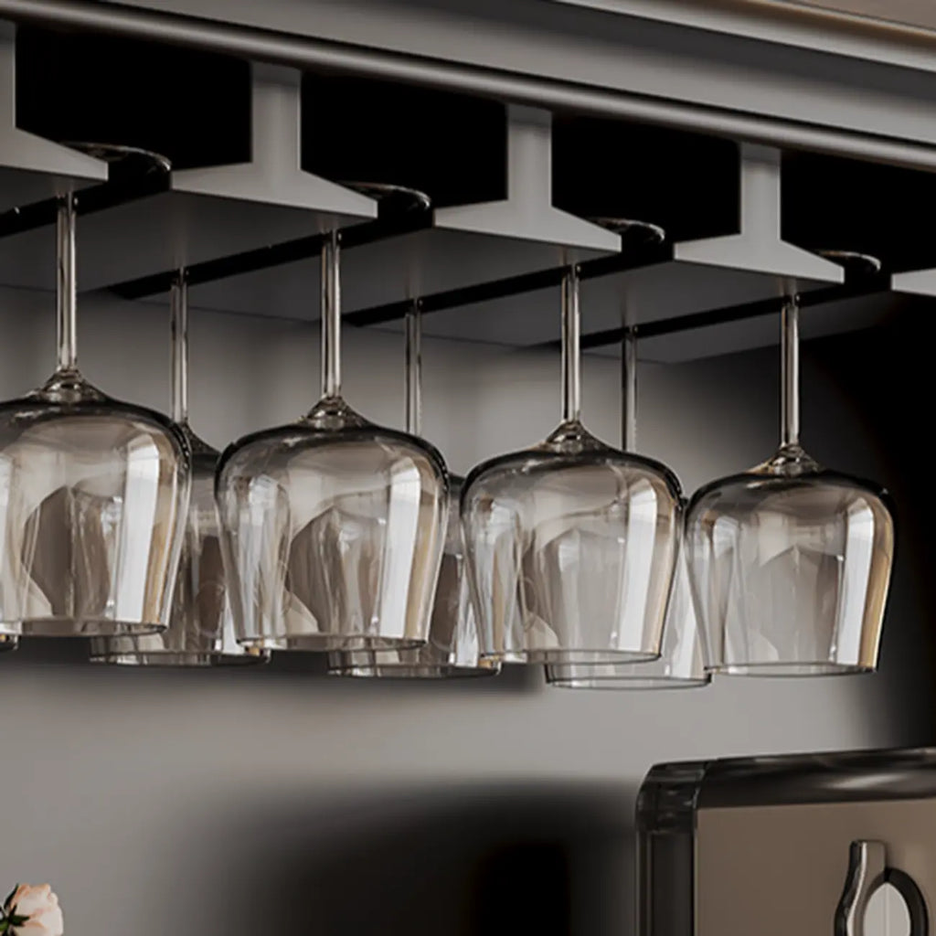 vaisselier avec comptoir en bois noir et rangements