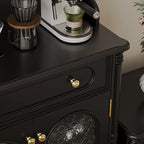 vaisselier avec comptoir en bois noir et rangements