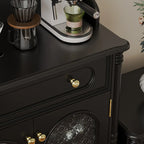 vaisselier avec comptoir en bois noir et rangements