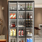 Vitrine de luxe à plusieurs niveaux en verre beige avec éclairage