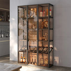 Vitrine de luxe à plusieurs niveaux en verre beige avec éclairage