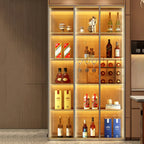 Vitrine de luxe à plusieurs niveaux en verre beige avec éclairage
