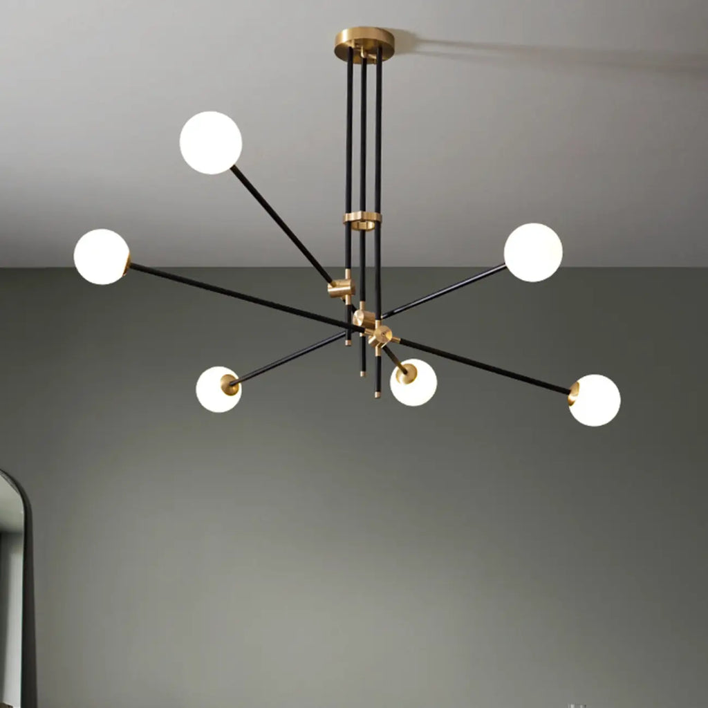 Lampadario Sputnik Industriale Nero a 6 Luci