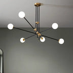 Lampadario Sputnik Industriale Nero a 6 Luci