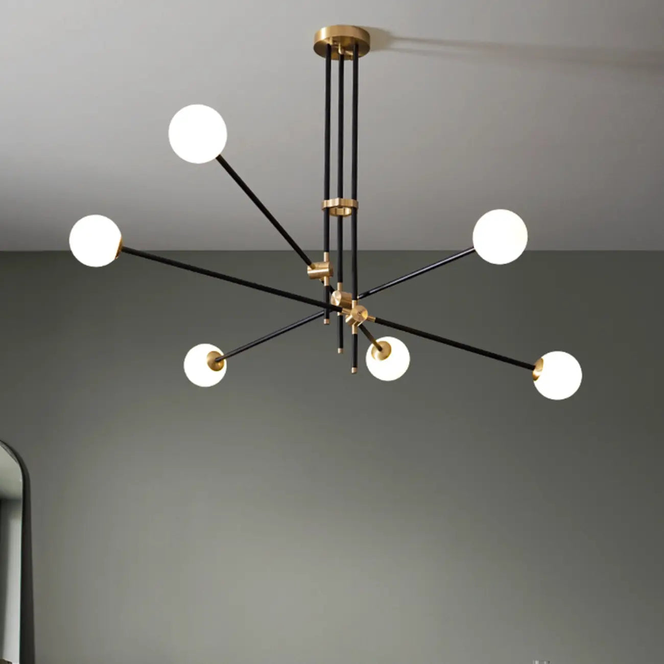 Lampadario Sputnik Industriale Nero a 6 Luci