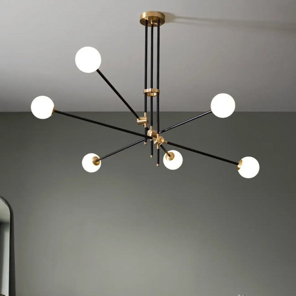 Lampadario Sputnik Industriale Nero a 6 Luci