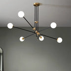 Lampadario Sputnik Industriale Nero a 6 Luci