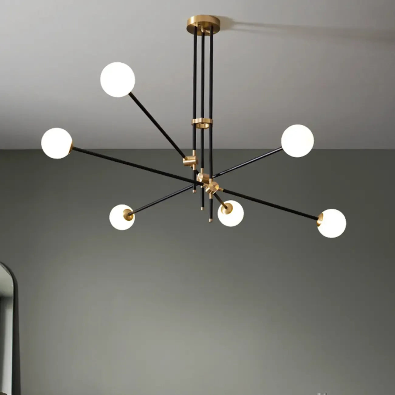 Lampadario Sputnik Industriale Nero a 6 Luci