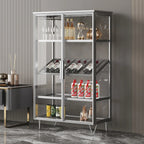 Vitrine de luxe à plusieurs niveaux en verre beige avec éclairage
