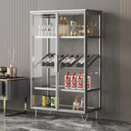 Vitrine de luxe à plusieurs niveaux en verre beige avec éclairage