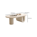 Table basse ovale blanche minimaliste avec rangement pour usage intérieur