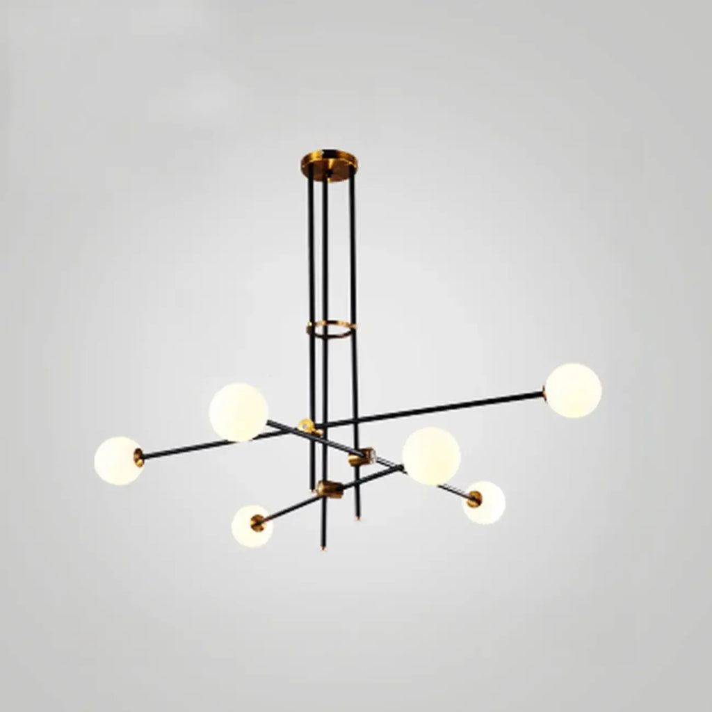 Lampadario Sputnik Industriale Nero a 6 Luci