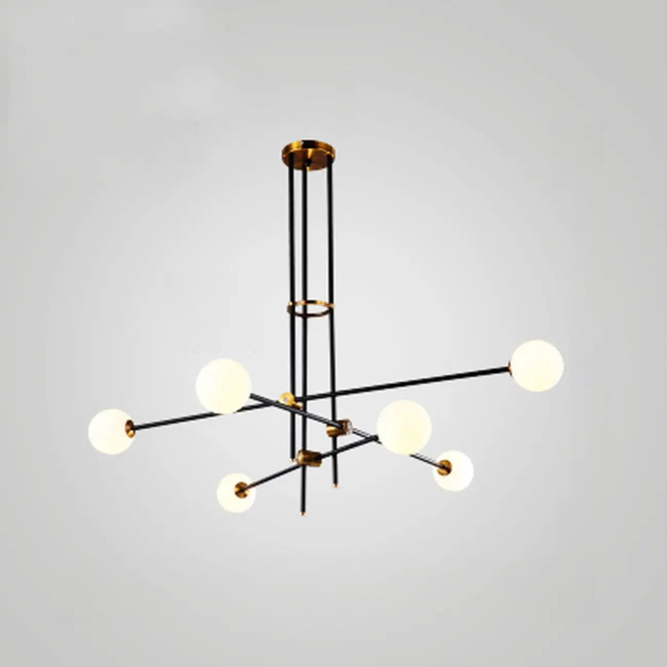 Lampadario Sputnik Industriale Nero a 6 Luci