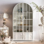 Vitrine élégante en bois et métal incurvée pour cuisine