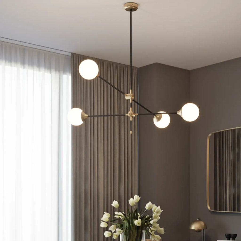 Lampadario Sputnik Industriale Nero a 6 Luci