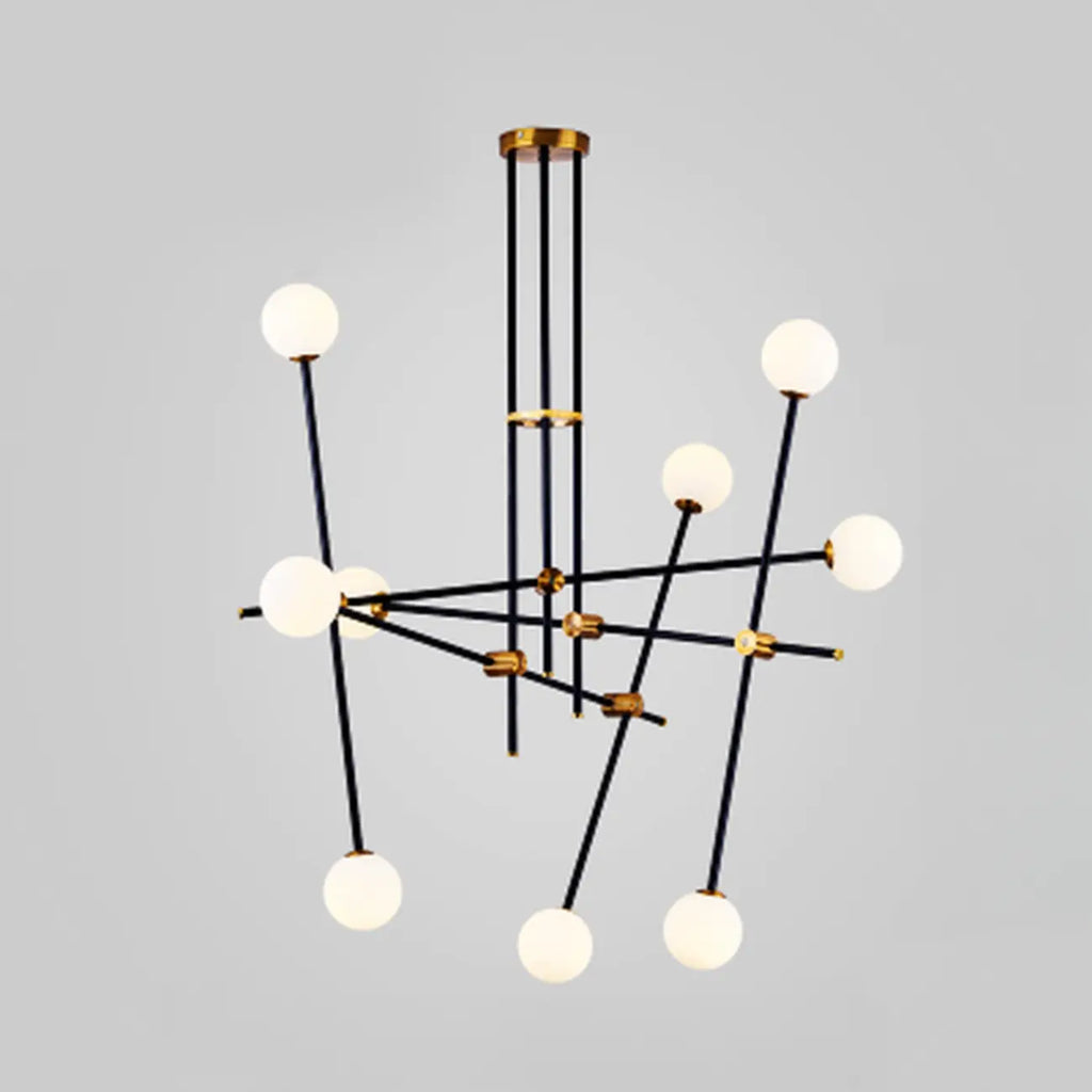 Lampadario Sputnik Industriale Nero a 6 Luci