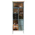 Vitrine élégante en bois et métal incurvée pour cuisine