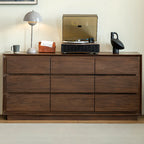 Commode double élégante en bois massif avec 9 tiroirs pour chambre à coucher