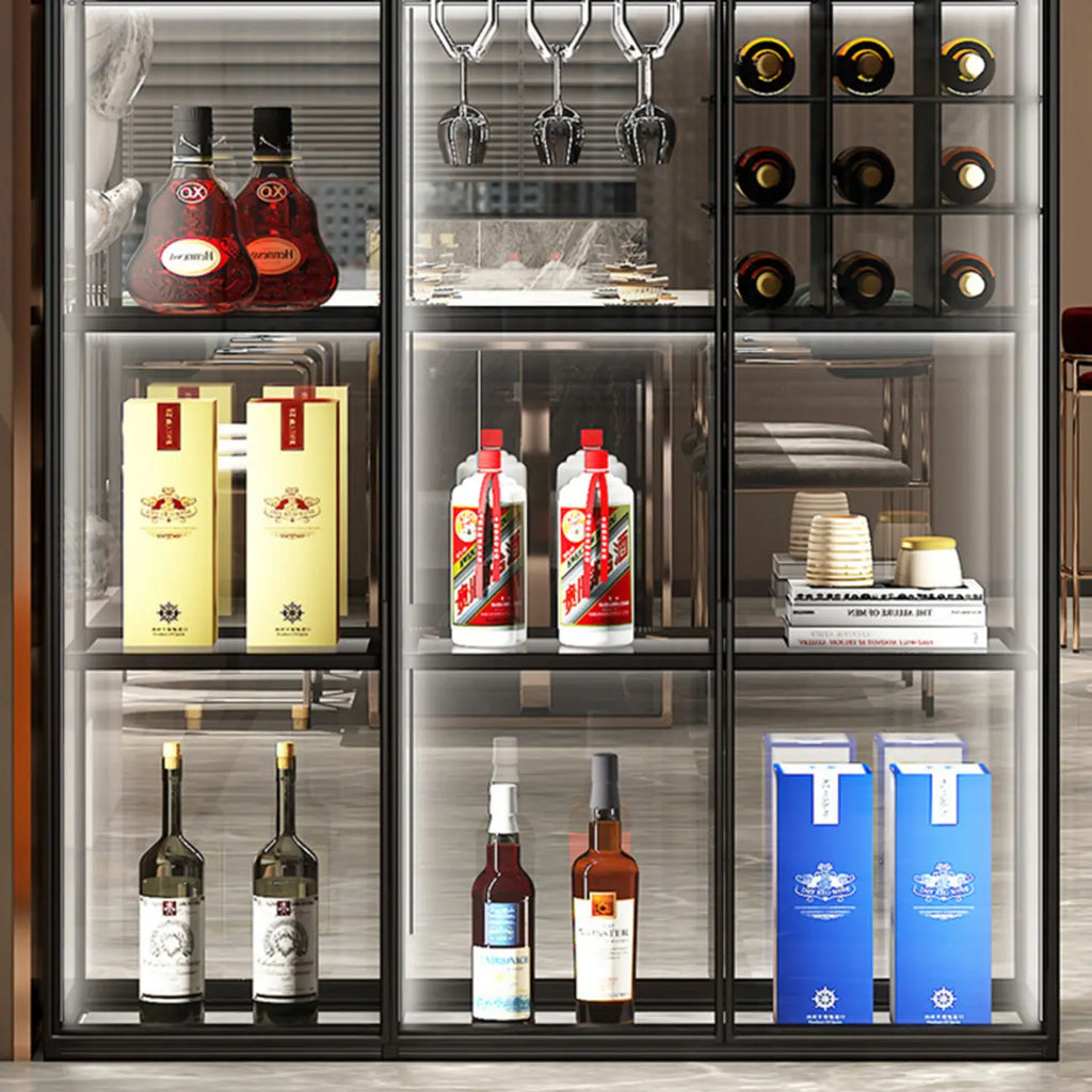 Vitrine de luxe à plusieurs niveaux en verre beige avec éclairage