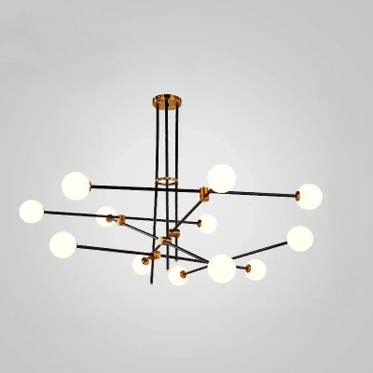 Lampadario Sputnik Industriale Nero a 6 Luci