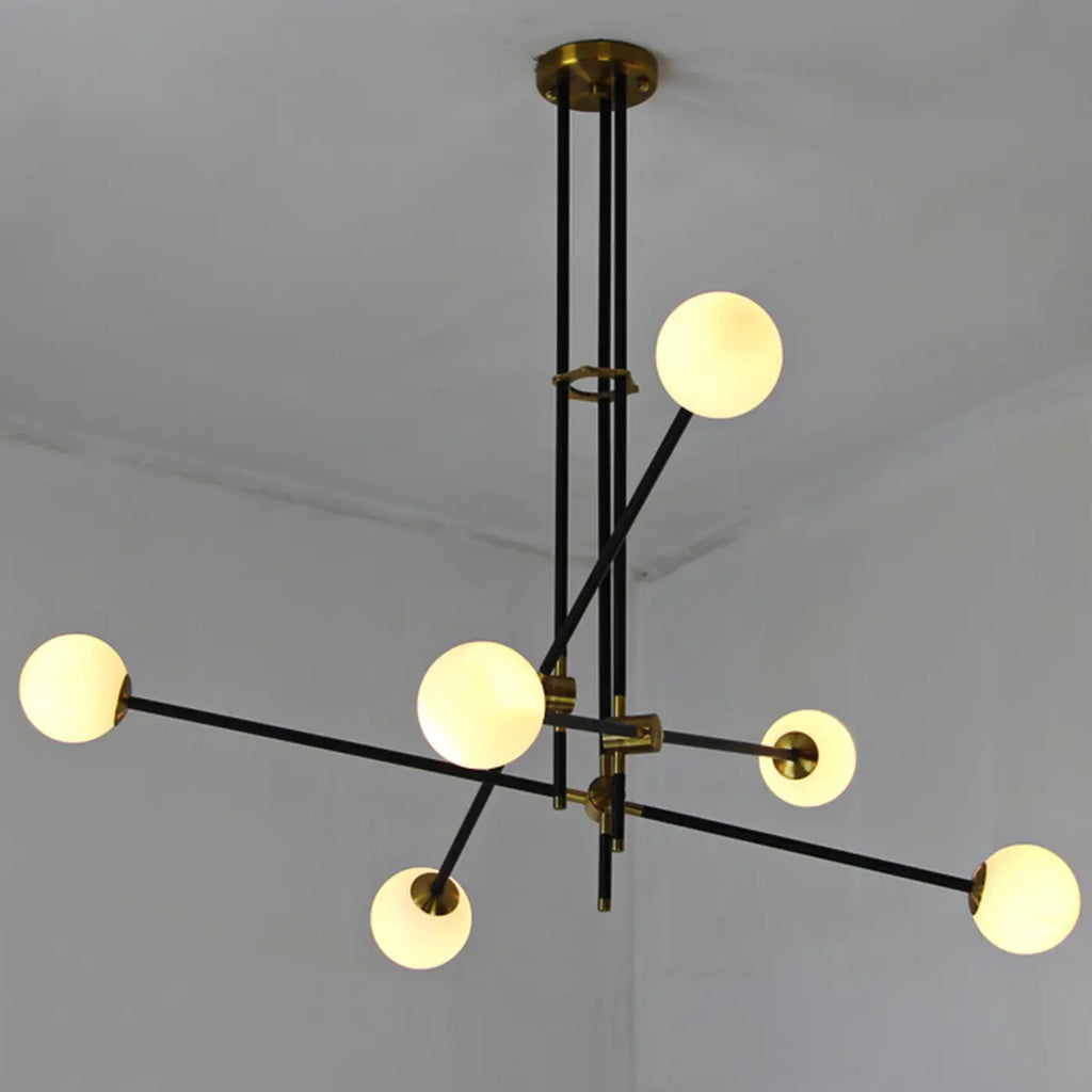 Lampadario Sputnik Industriale Nero a 6 Luci