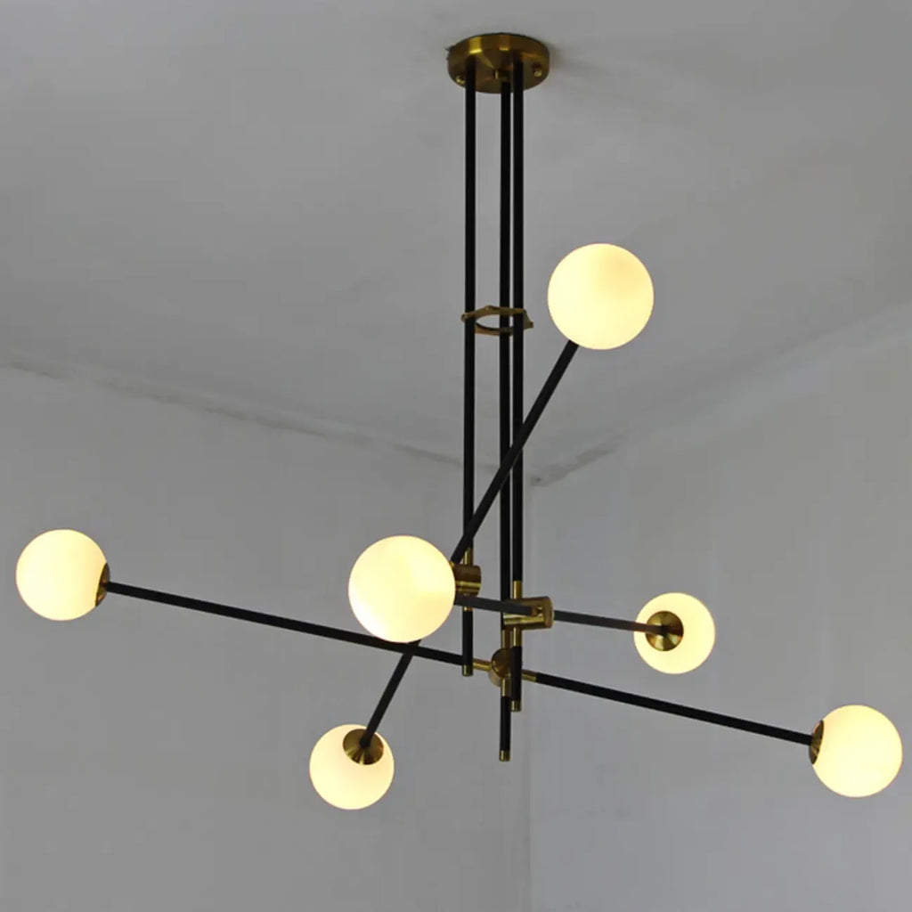 Lampadario Sputnik Industriale Nero a 6 Luci