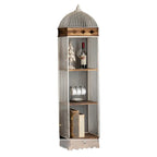 Vitrine élégante en bois et métal incurvée pour cuisine
