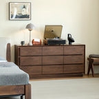Commode double élégante en bois massif avec 9 tiroirs pour chambre à coucher