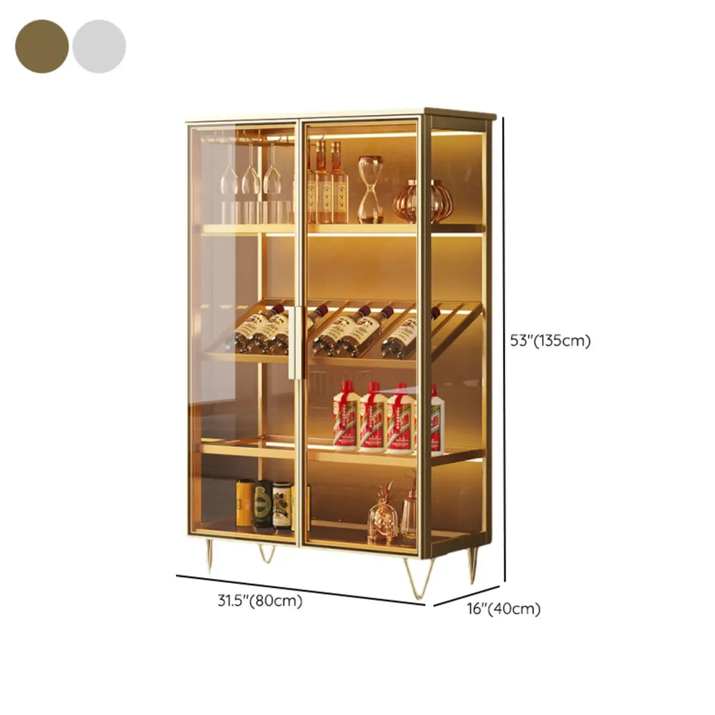 Vitrine de luxe à plusieurs niveaux en verre beige avec éclairage