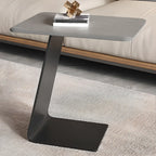 Table d'appoint ronde en verre en forme de C pour salon