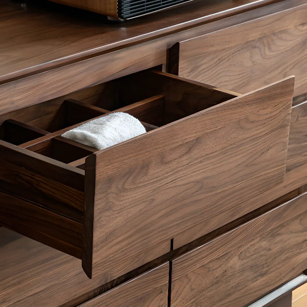 Commode double élégante en bois massif avec 9 tiroirs pour chambre à coucher