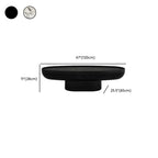 Table basse ronde moderne en fibre de verre noire avec plateau